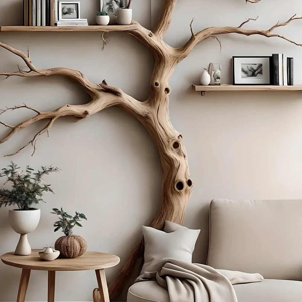 Home wall decoration bookshelf, solid wood bookshelf, 100% handmade wooden bookshelf - Image 2