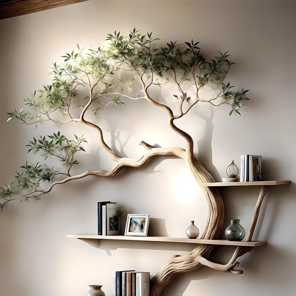 Driftwood tree-shaped bookshelf used to decorate living room, balcony - Image 3