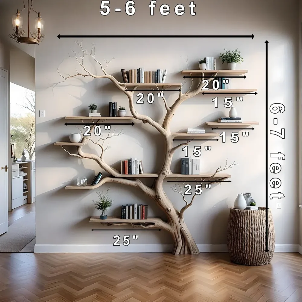 Library bookshelf, natural wood bookshelf, home decoration bookshelf - Image 2