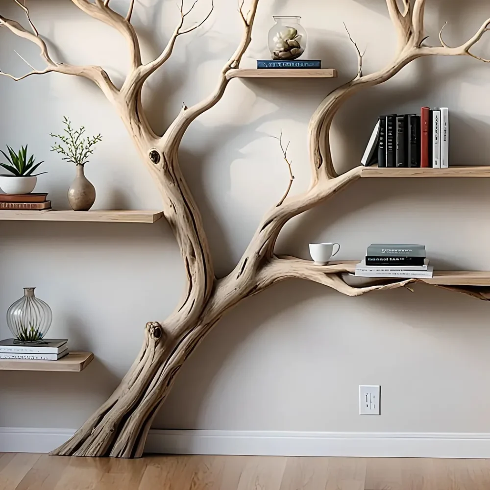 Product display shelves, balcony decoration shelves, tree branch shaped bookshelf - Image 2