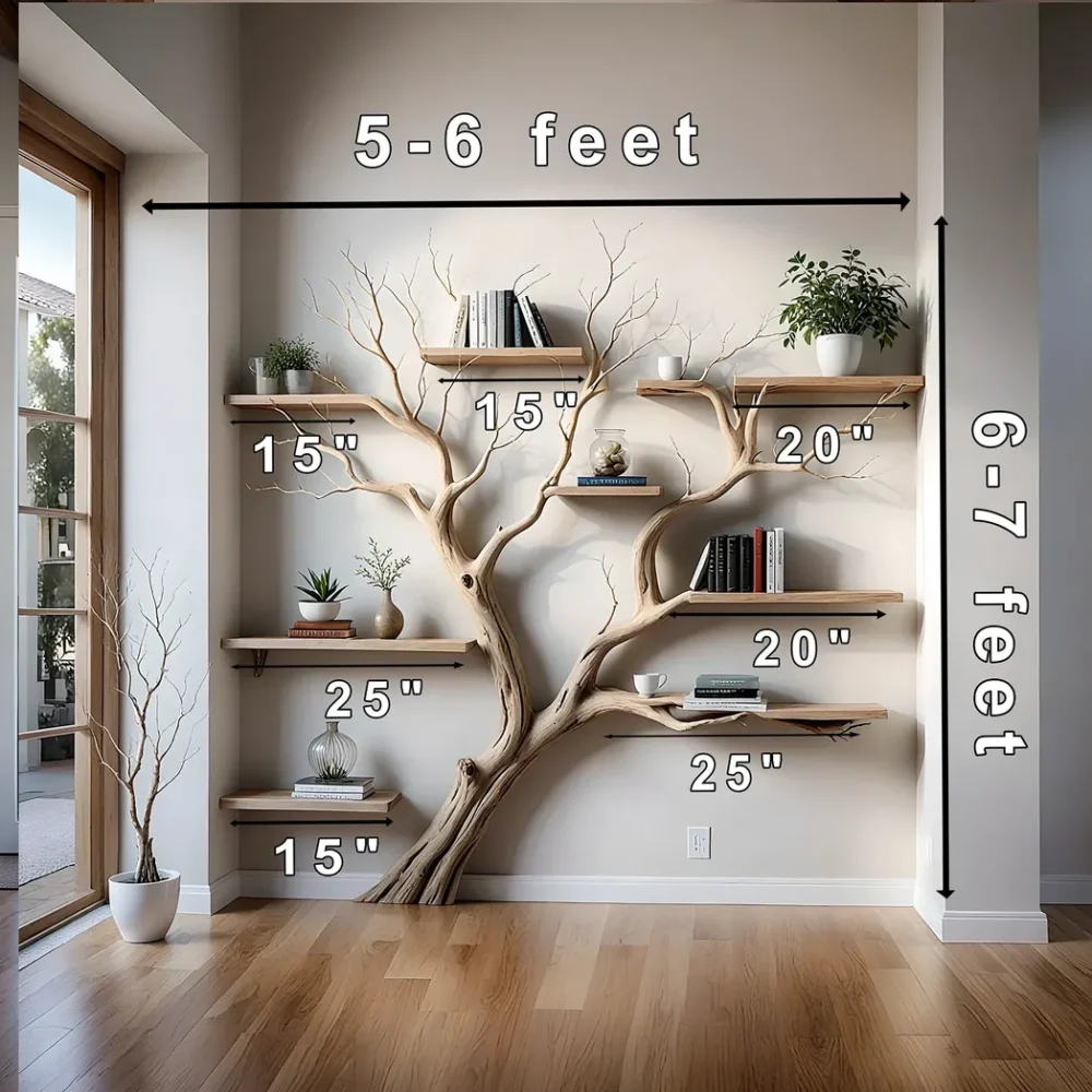 Product display shelves, balcony decoration shelves, tree branch shaped bookshelf - Image 3