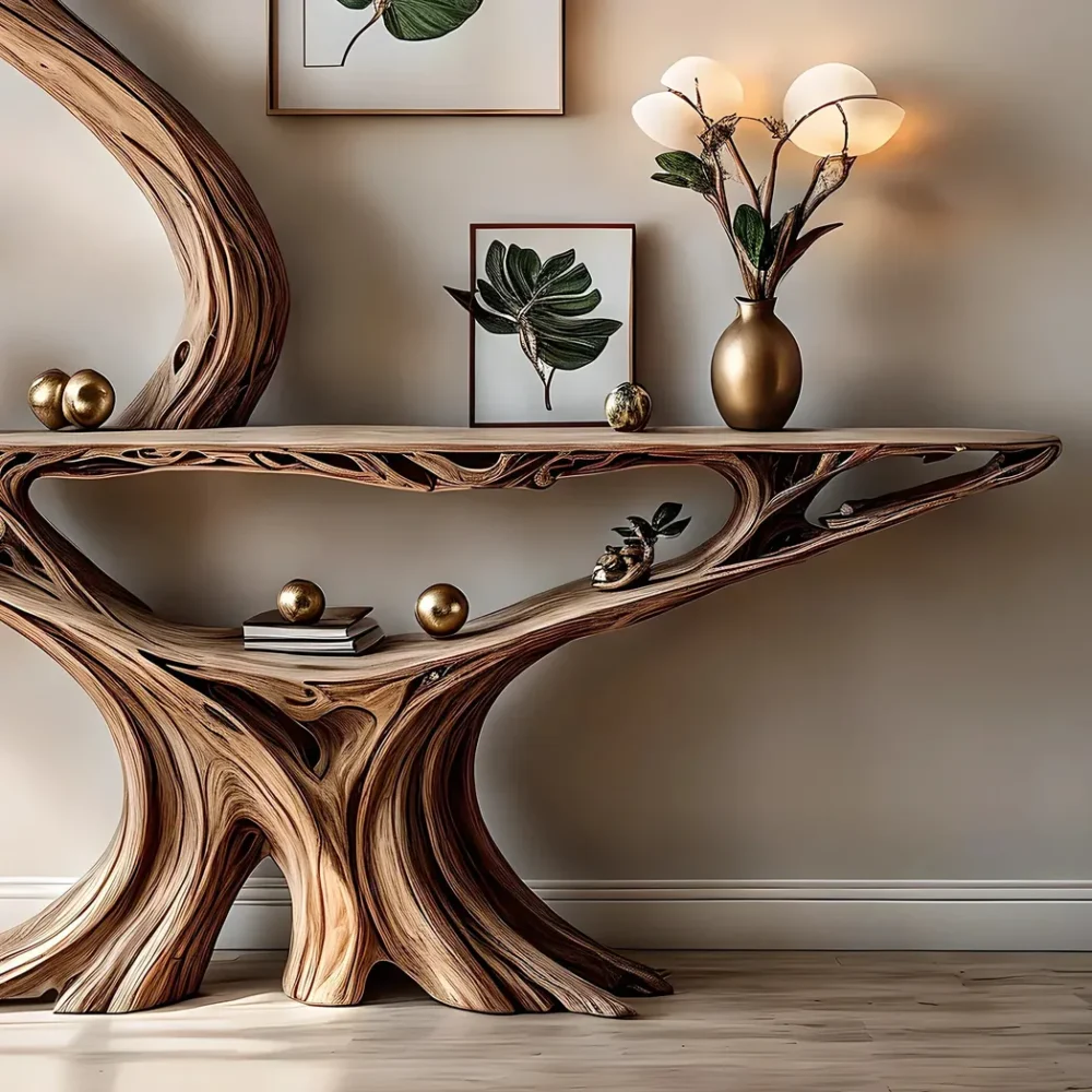 Reading table shaped like an old tree, children's desk shaped like an old tree, home decoration table - Image 2