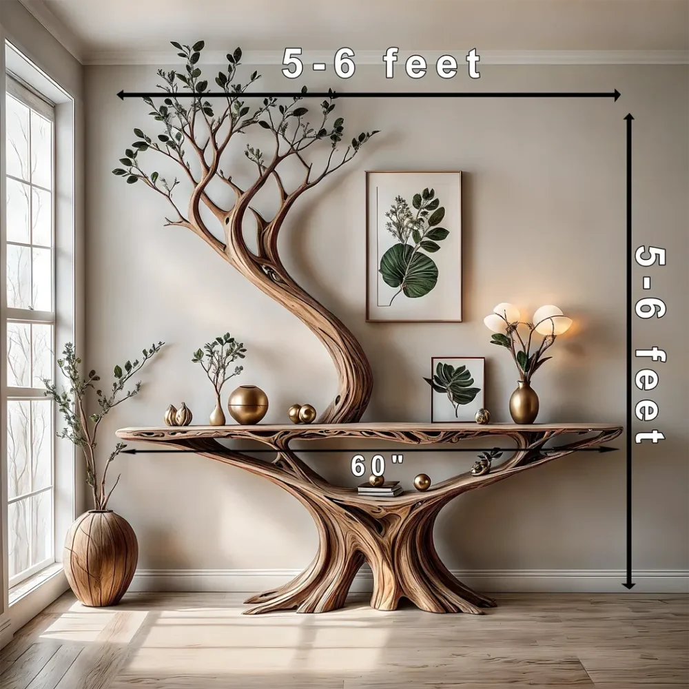 Reading table shaped like an old tree, children's desk shaped like an old tree, home decoration table - Image 3