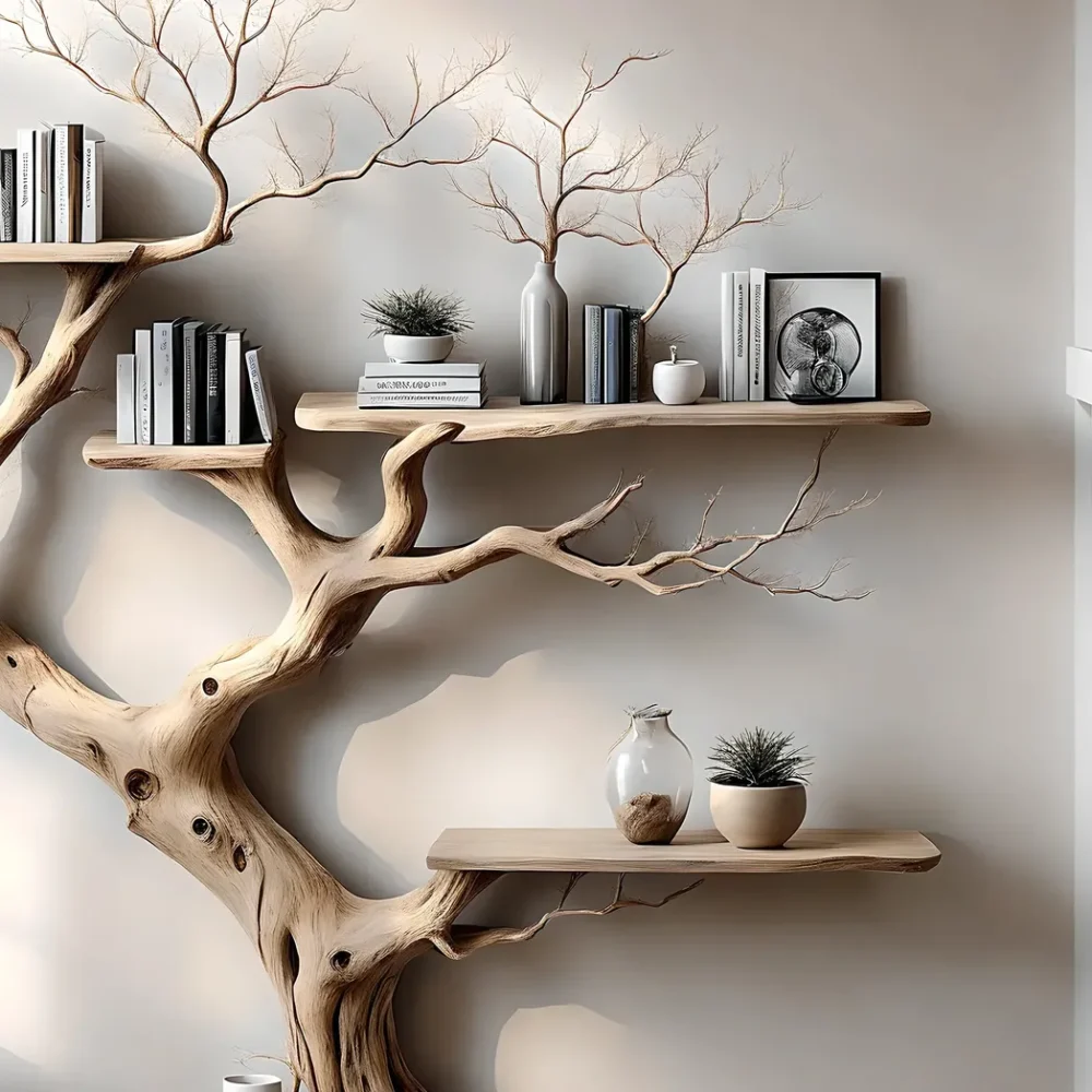 Perennial natural driftwood bookshelf - Image 2