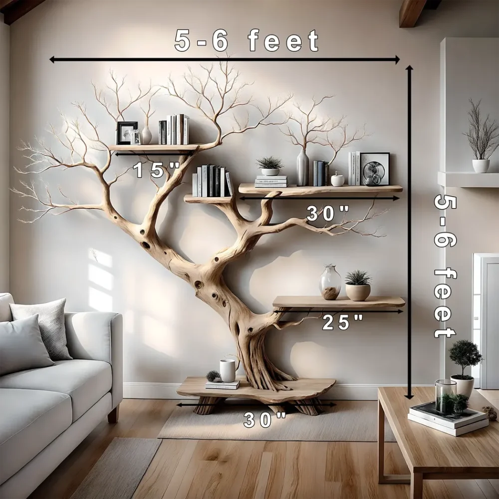 Perennial natural driftwood bookshelf - Image 3