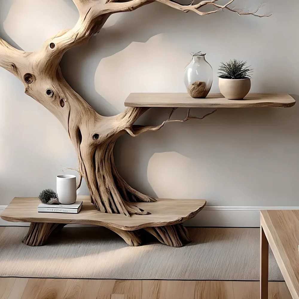 Perennial natural driftwood bookshelf - Image 4