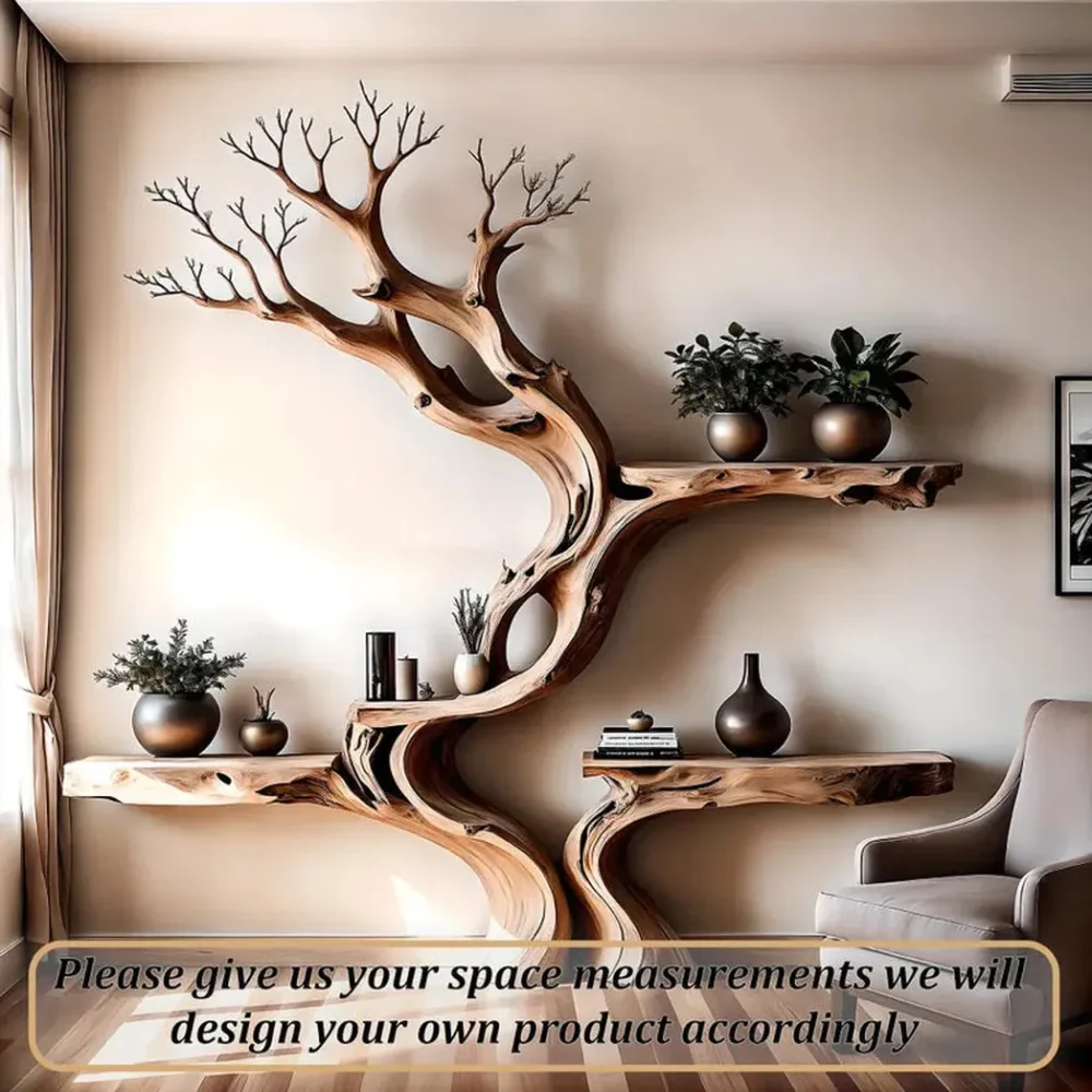 Handmade Wooden Bookshelf Natural Wood Floating Shelf for Baby Room Decoration. - Image 2