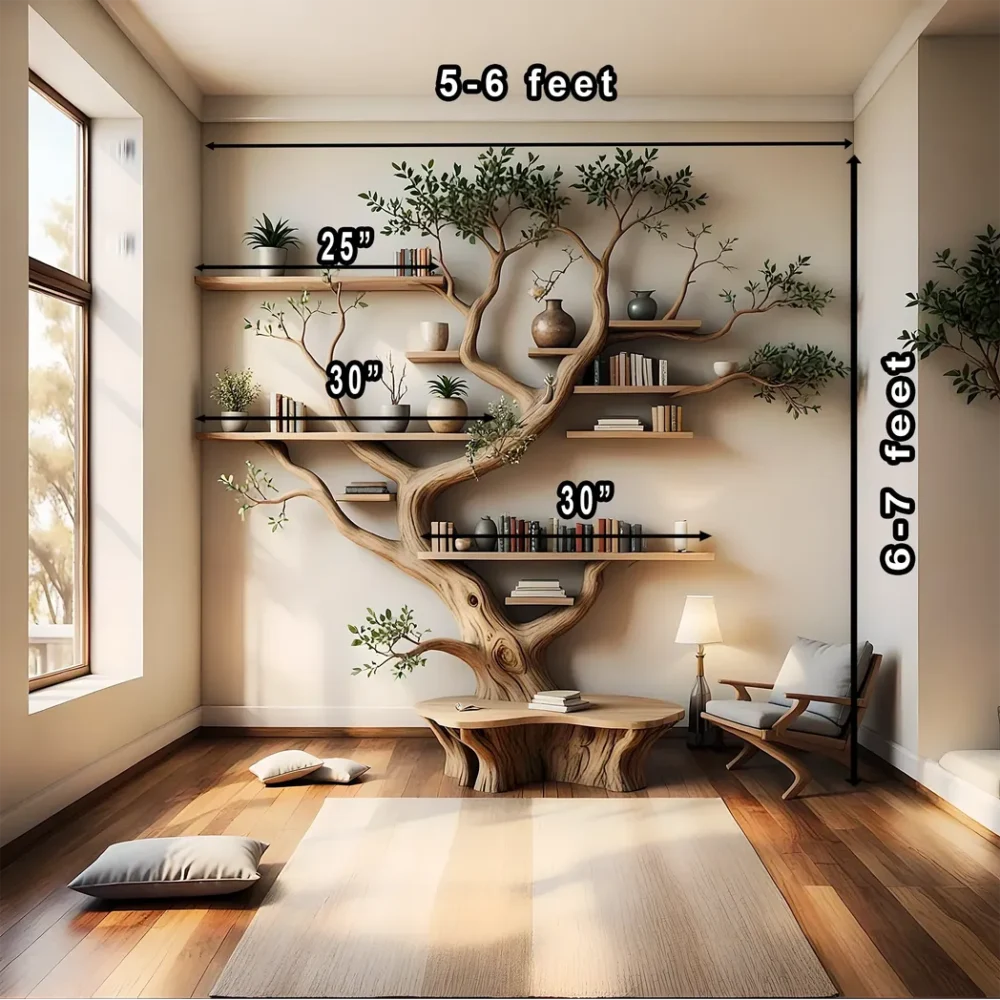 handmade tree shaped bookshelf - Image 4