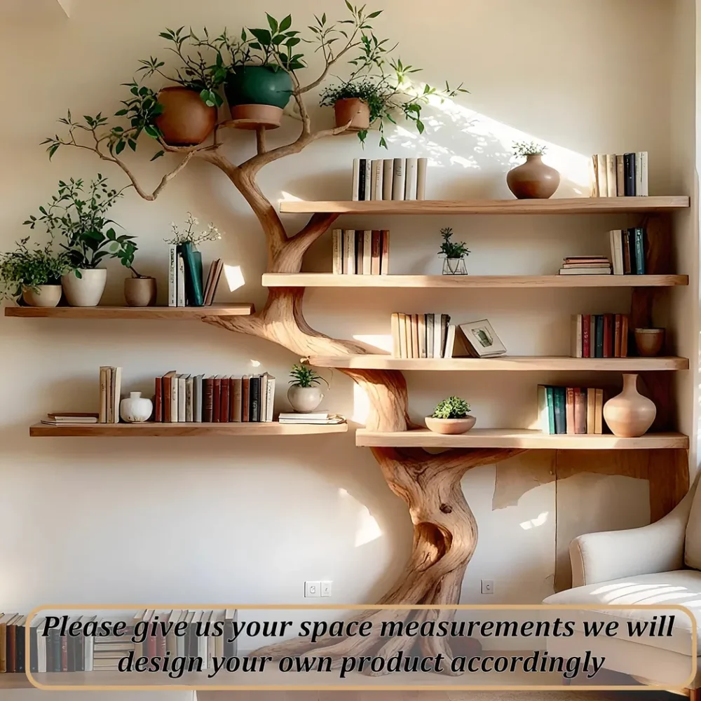 High quality solid wood tree shaped handmade bookshelf - Image 4