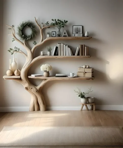 bookshelf. tree bookshelf natural wooden bookcase floating table bookshelf table special decorative bookshelf