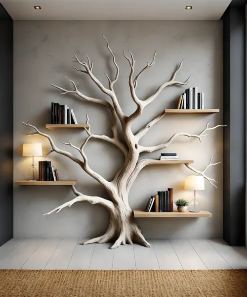 Bookshelf shaped like an old tree, bookshelf for home decoration