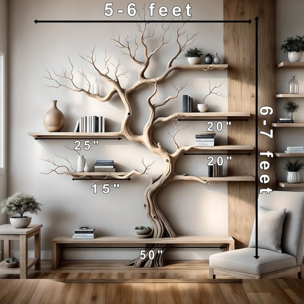Driftwood bookshelf, driftwood, Christmas decoration shelf, bookshelf, tree-shaped shelf - Image 3