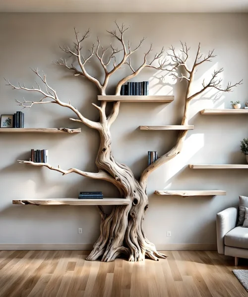 Bookshelf shaped like old trees, perennial trees, bookshelf for home decoration