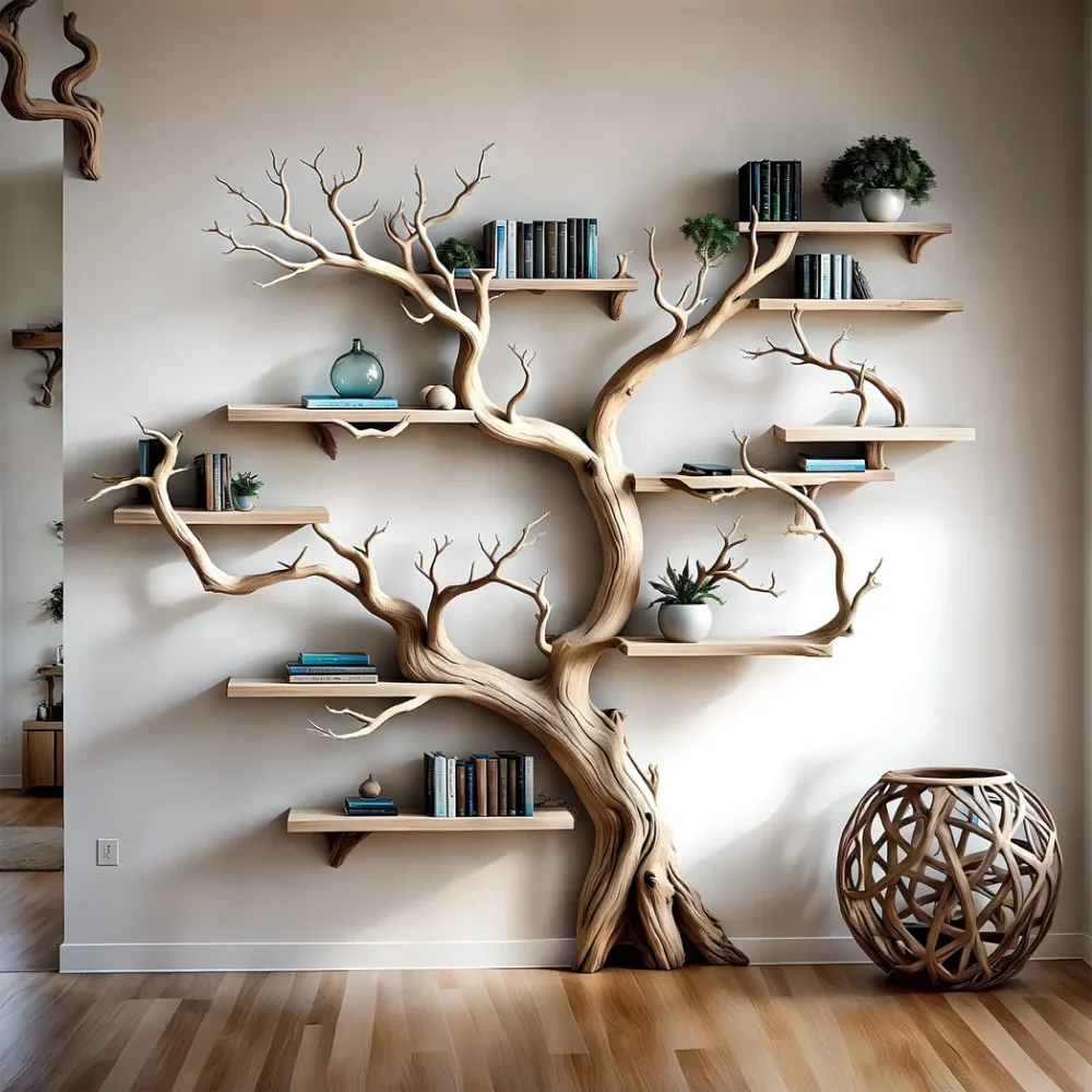 Book tree indoor decorative tree living room decoration children's room decoration monolithic tree-shaped bookshelf