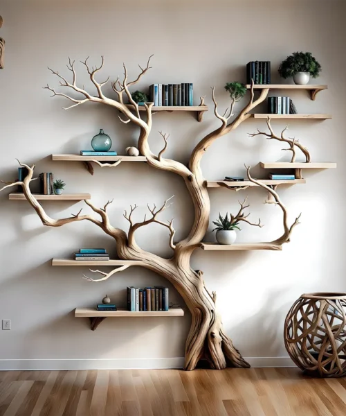 Book tree indoor decorative tree living room decoration children's room decoration monolithic tree-shaped bookshelf