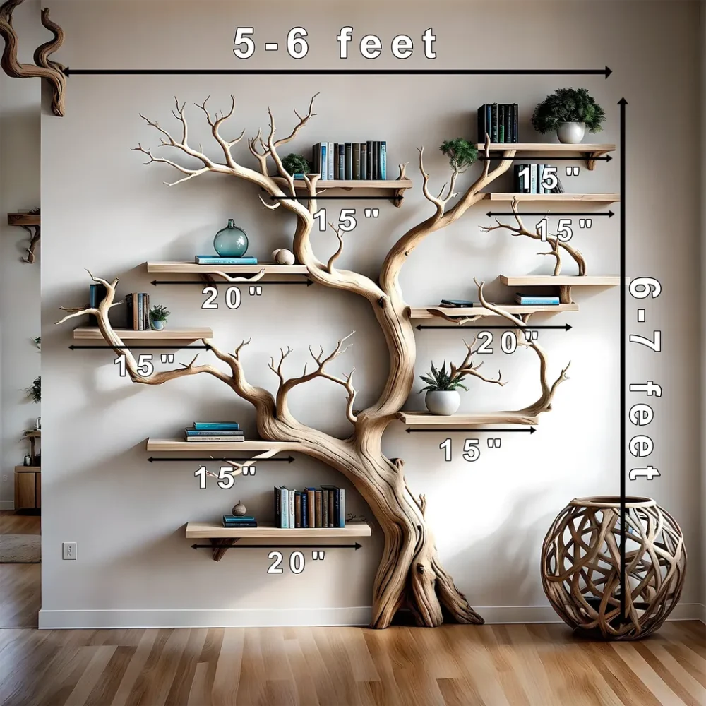 Book tree indoor decorative tree living room decoration children's room decoration monolithic tree-shaped bookshelf - Image 3