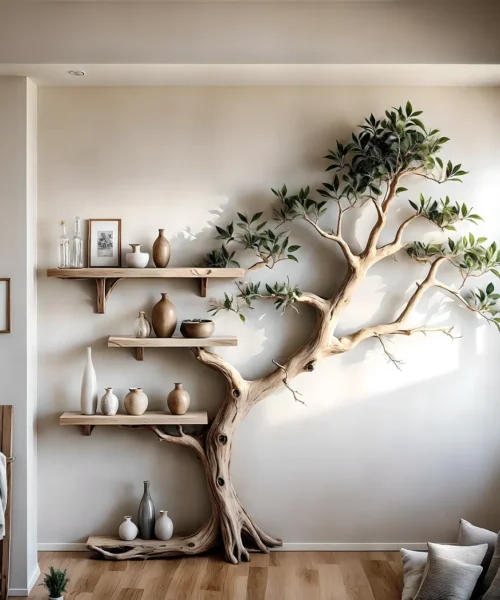 Bookshelf for living room decoration, children's room decoration, tree-shaped bookshelf, monolithic bookshelf