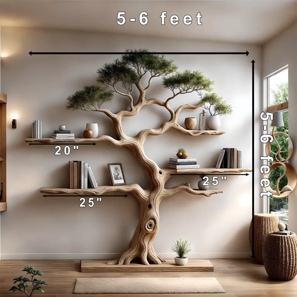 bookshelf wall decoration living room decoration children's room decoration tree-shaped shelf - Image 2
