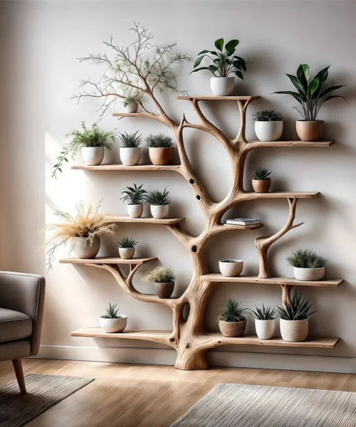 bookshelf, decorative shelf, tree shaped bookshelf, children's room shelf
