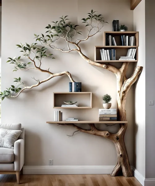 Corner bookshelf for home decoration