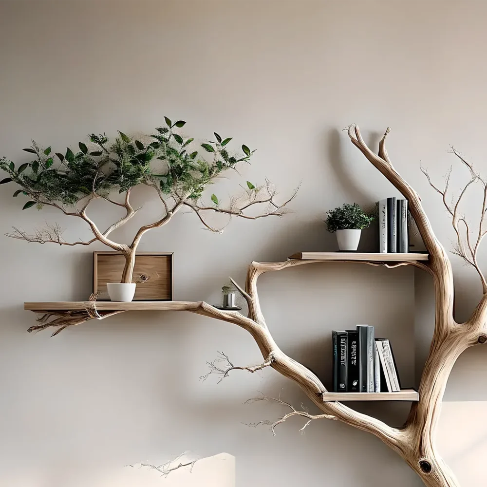 Driftwood bookshelf wall decoration, children's bookshelf - Image 2