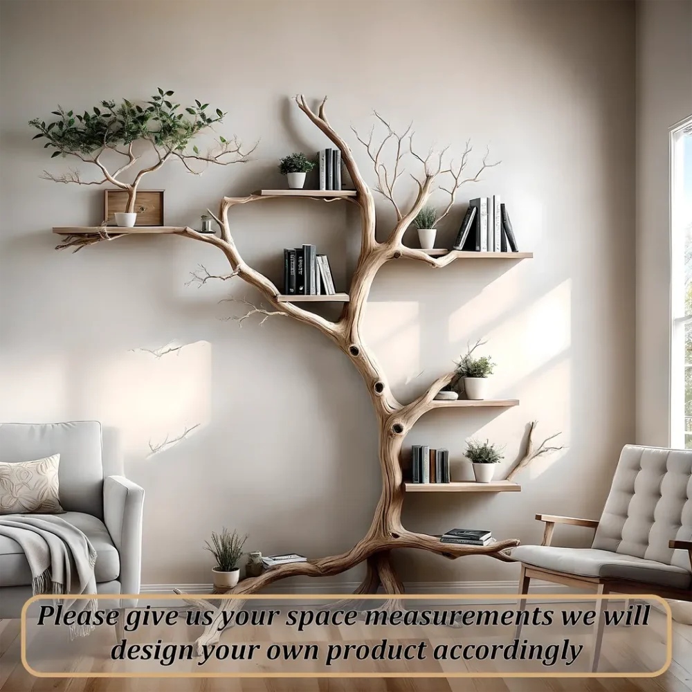 Driftwood bookshelf wall decoration, children's bookshelf - Image 5