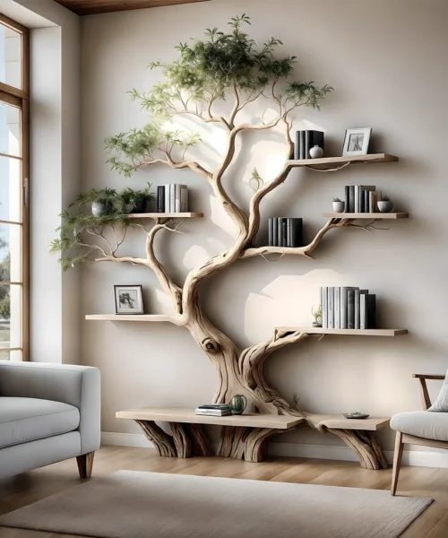 Custom tree bookshelf, office bookshelf