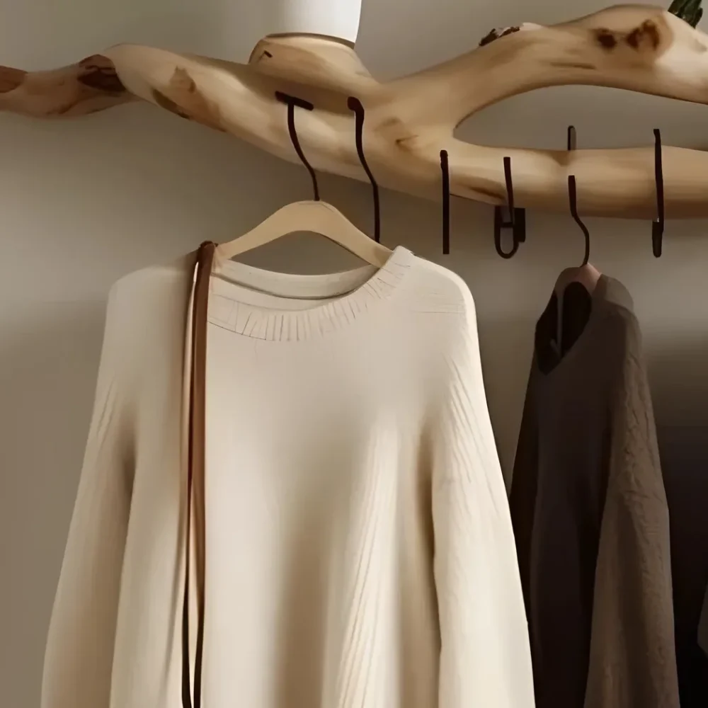 Clothes and shoe rack made of solid wood - Image 2