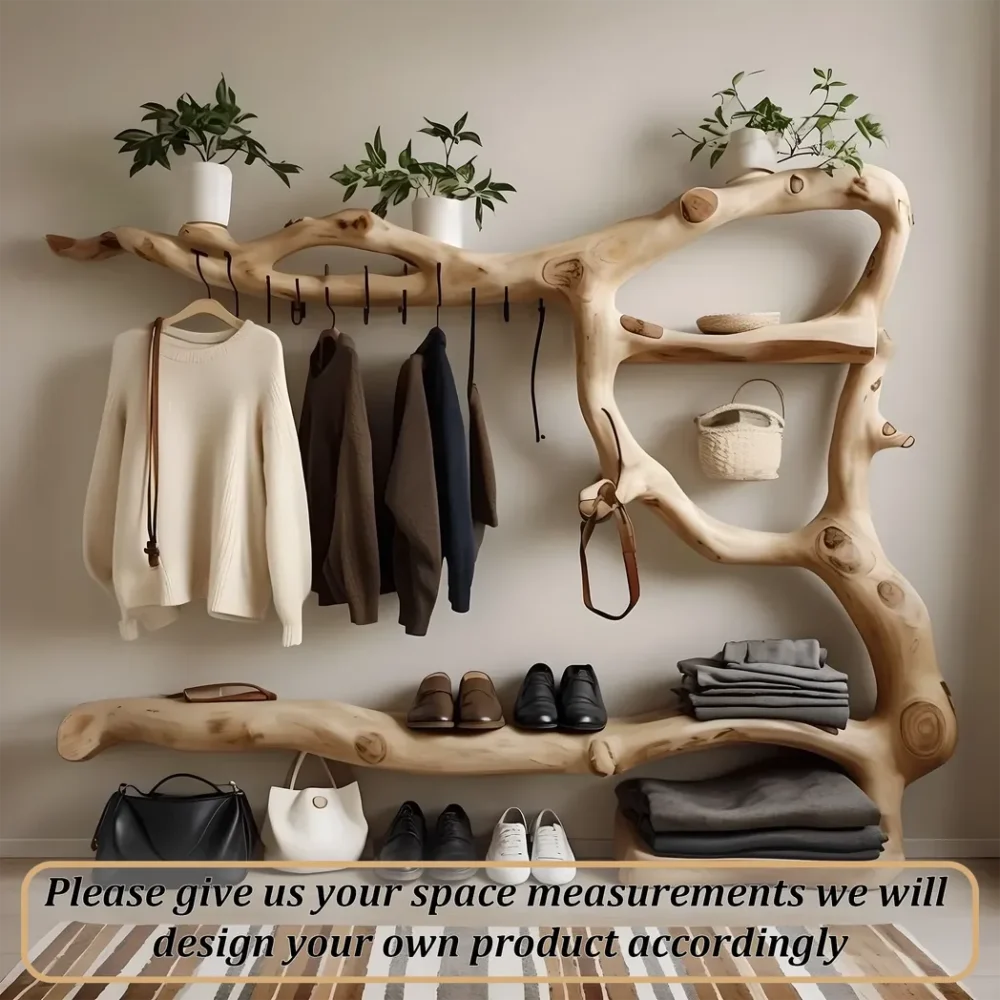 Clothes and shoe rack made of solid wood - Image 3