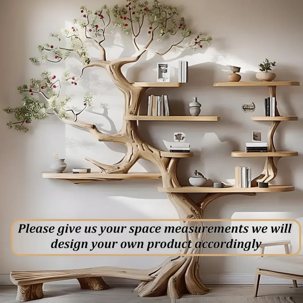Decorative tree branch bookshelf wall mounted bookshelf bookshelf handmade furniture - Image 5