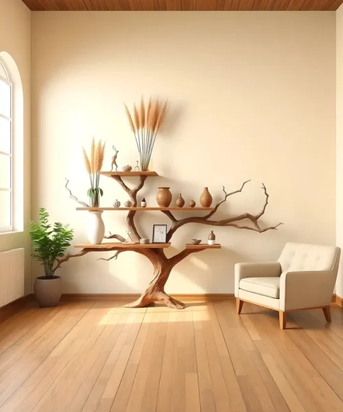 100% handmade bookshelf, natural driftwood bookshelf