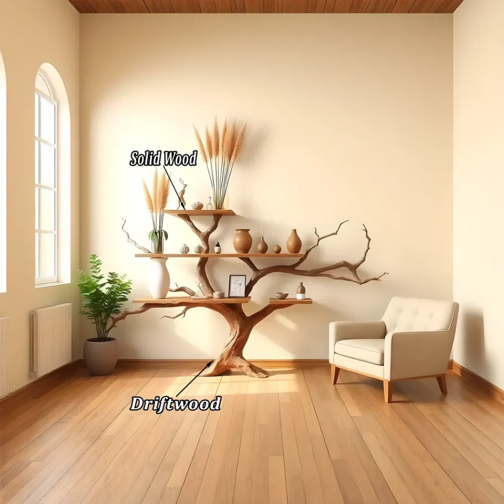 100% handmade bookshelf, natural driftwood bookshelf - Image 2
