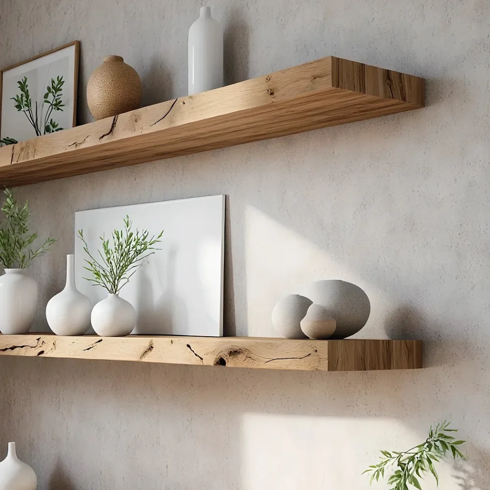 Bookshelf, wall shelf, rustic wooden bookshelf - Image 2