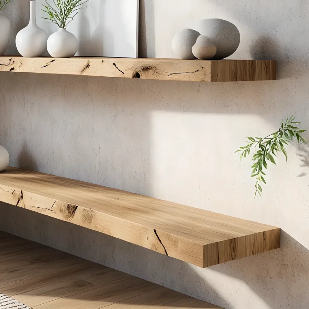 Bookshelf, wall shelf, rustic wooden bookshelf - Image 3