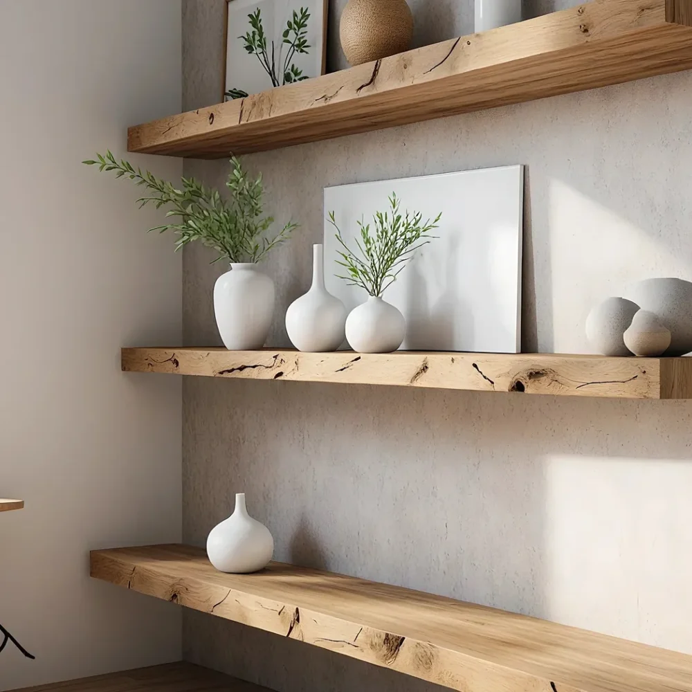 Bookshelf, wall shelf, rustic wooden bookshelf - Image 5