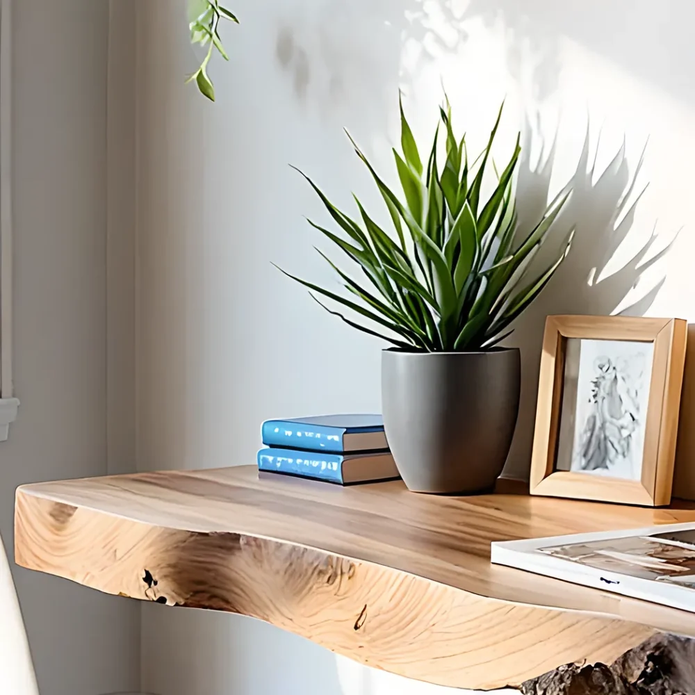 Corner shelf living next to wall natural floating shelves rustic floating living next to christmas decorations housewarming gifts. - Image 2