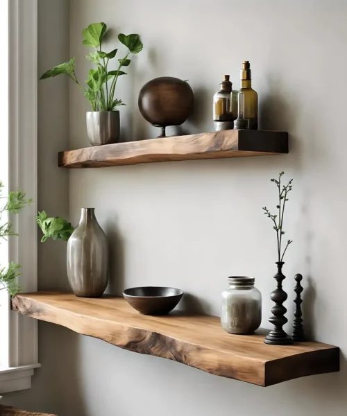 Corner shelf living next to wall shelf rustic floating shelf living next to christmas decorations housewarming gift