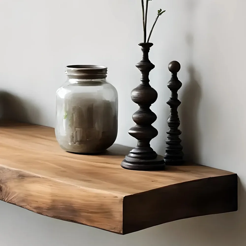 Corner shelf living next to wall shelf rustic floating shelf living next to christmas decorations housewarming gift - Image 2