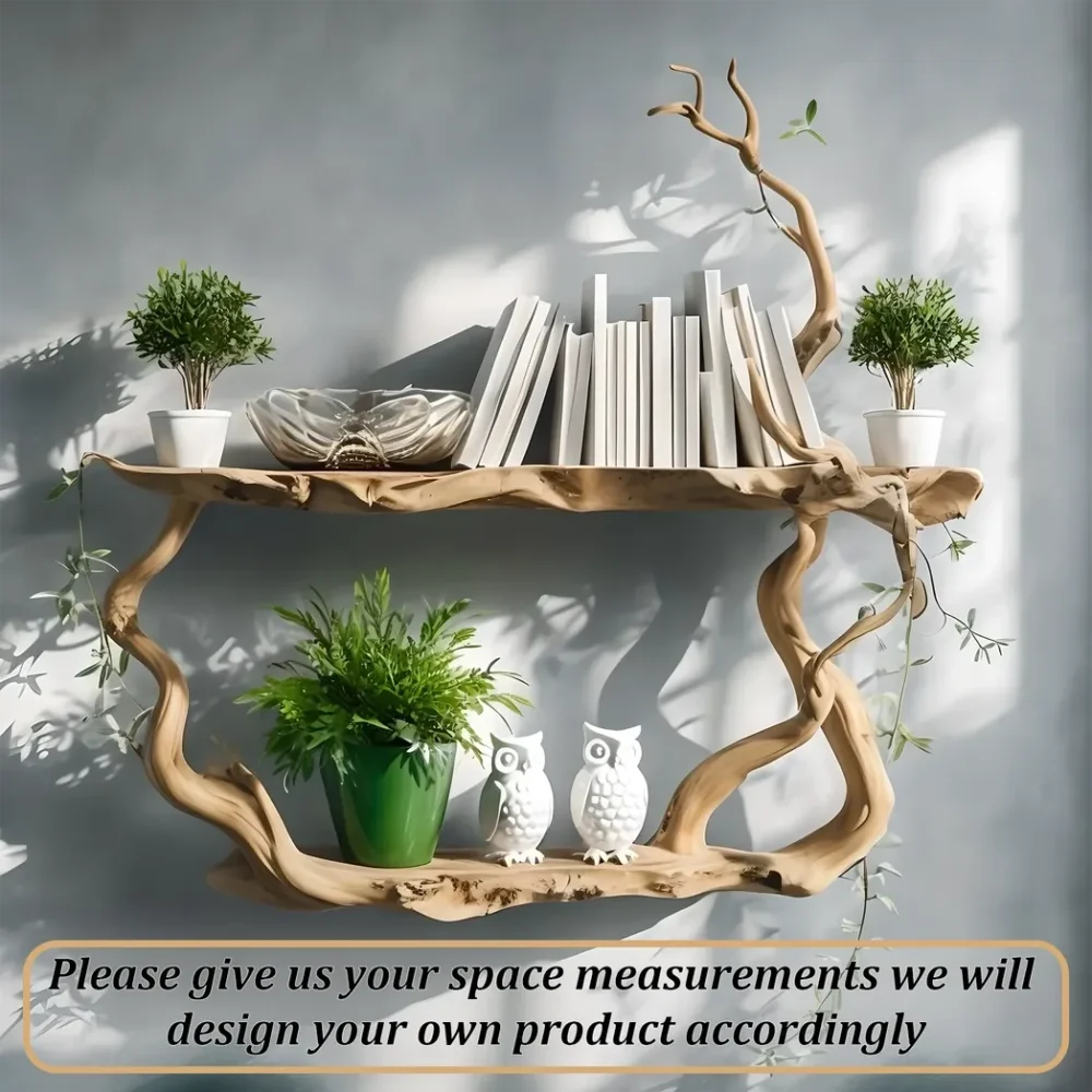 Driftwood bookshelf, wall-mounted bookshelf, personal bookshelf - Image 2