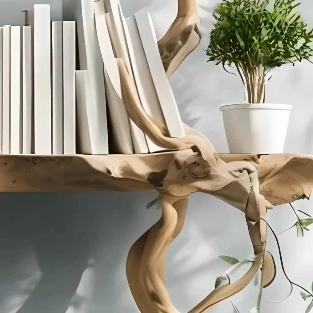 Driftwood bookshelf, wall-mounted bookshelf, personal bookshelf - Image 5