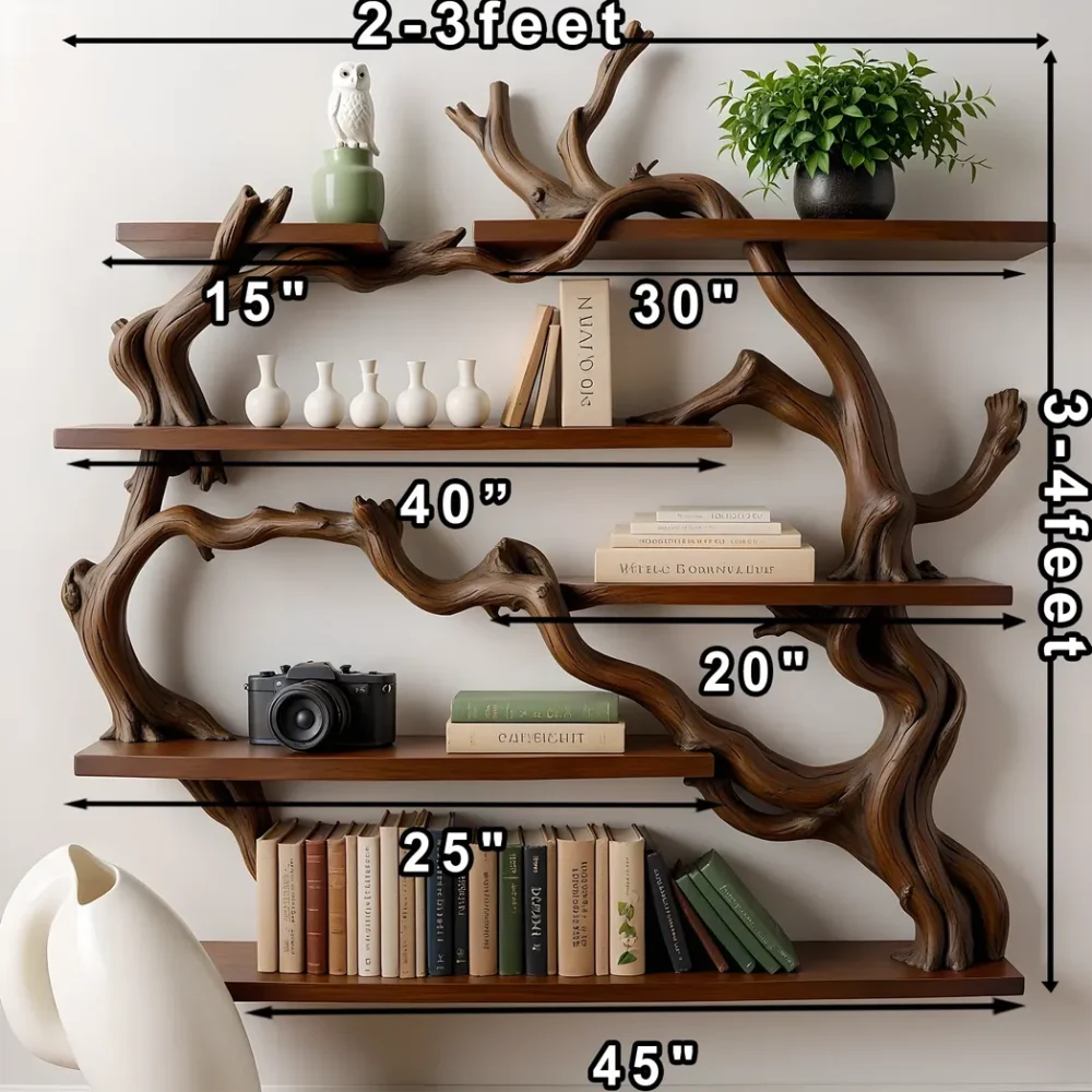 Driftwood tree branch bookshelf, children's bookshelf, library bookshelf - Image 3