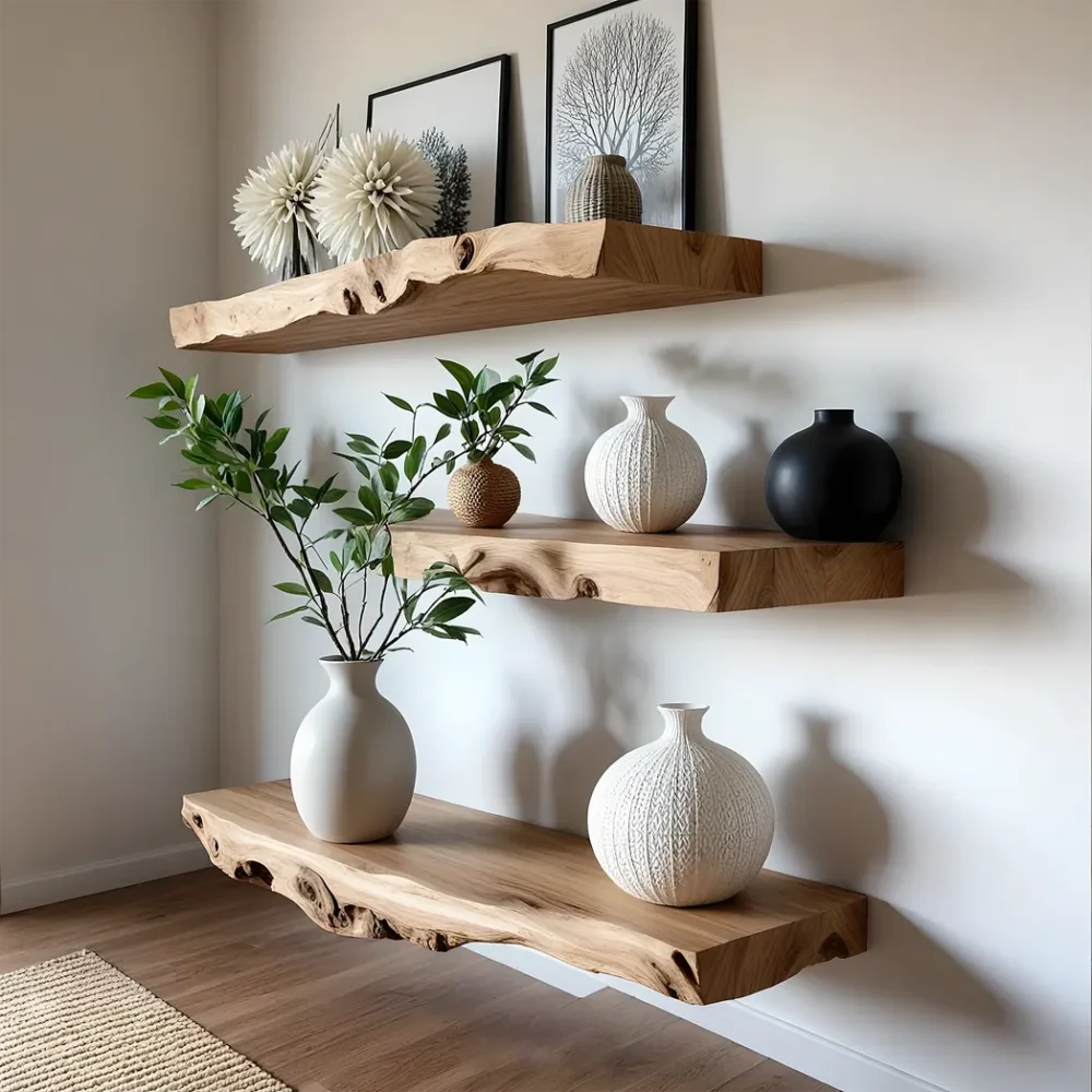 Floating corner wall shelf custom floating shelf display shelf live edge floating shelf long floating shelf home decor