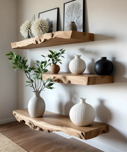 Floating corner wall shelf custom floating shelf display shelf live edge floating shelf long floating shelf home decor
