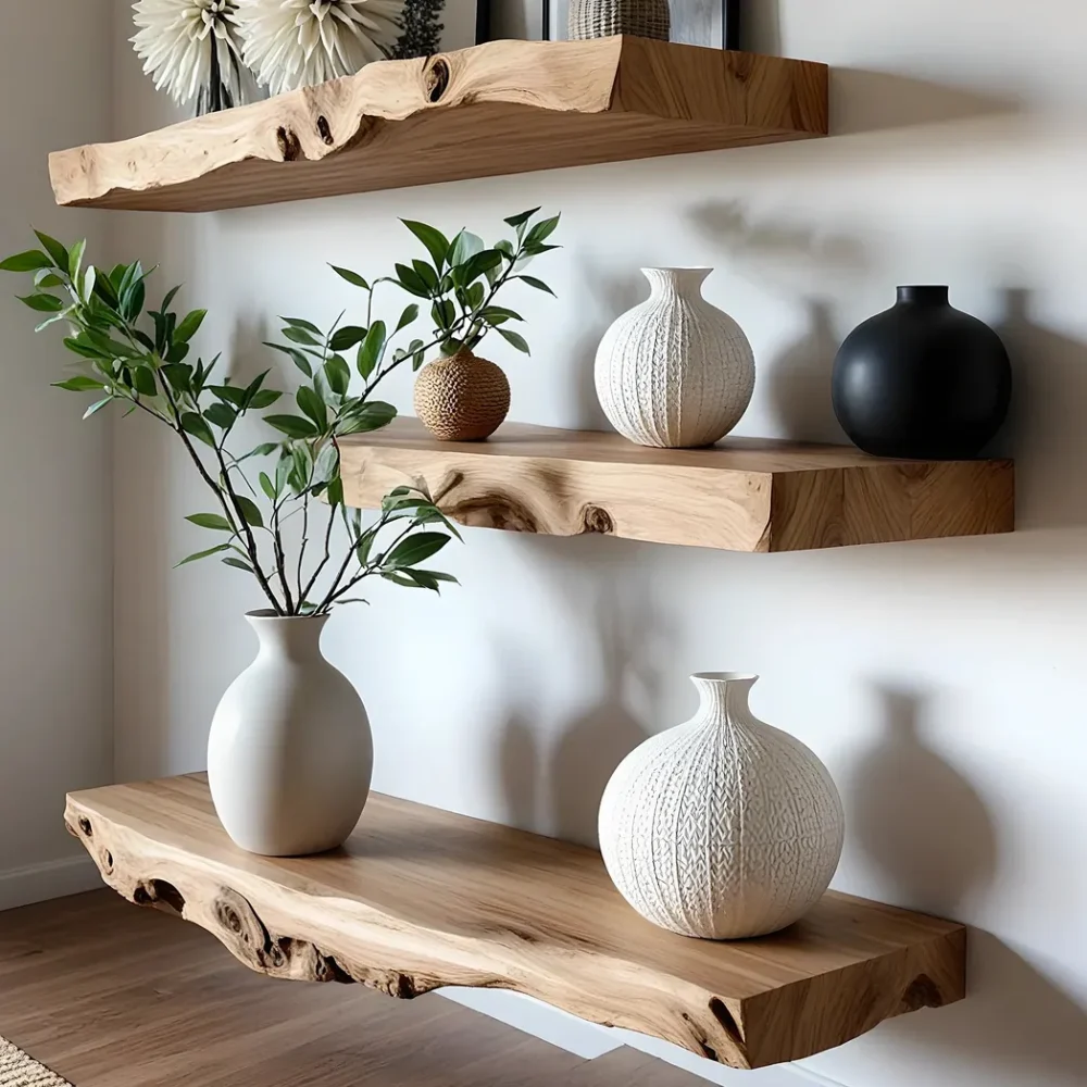 Floating corner wall shelf custom floating shelf display shelf live edge floating shelf long floating shelf home decor - Image 2
