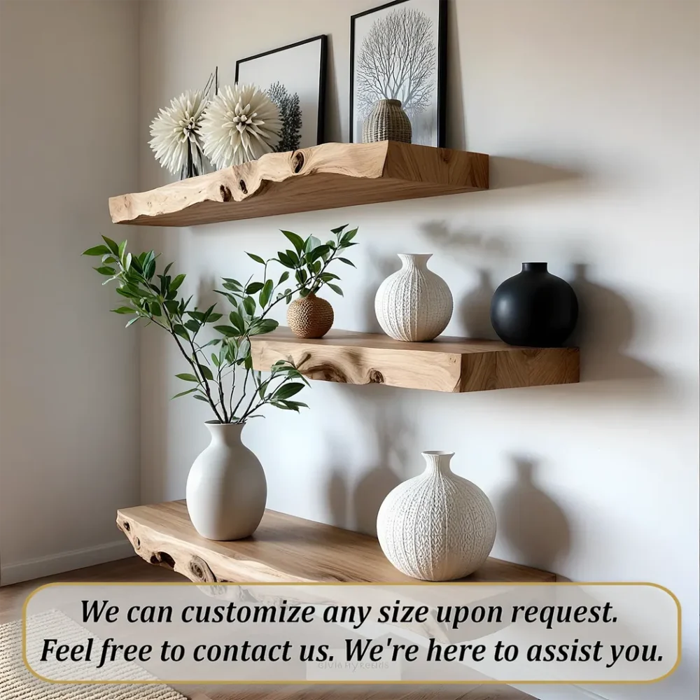 Floating corner wall shelf custom floating shelf display shelf live edge floating shelf long floating shelf home decor - Image 4