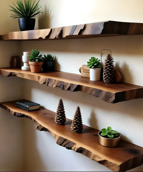 Floating shelf floating wall shelf live edge floating shelf wooden bookshelf floating shelf.
