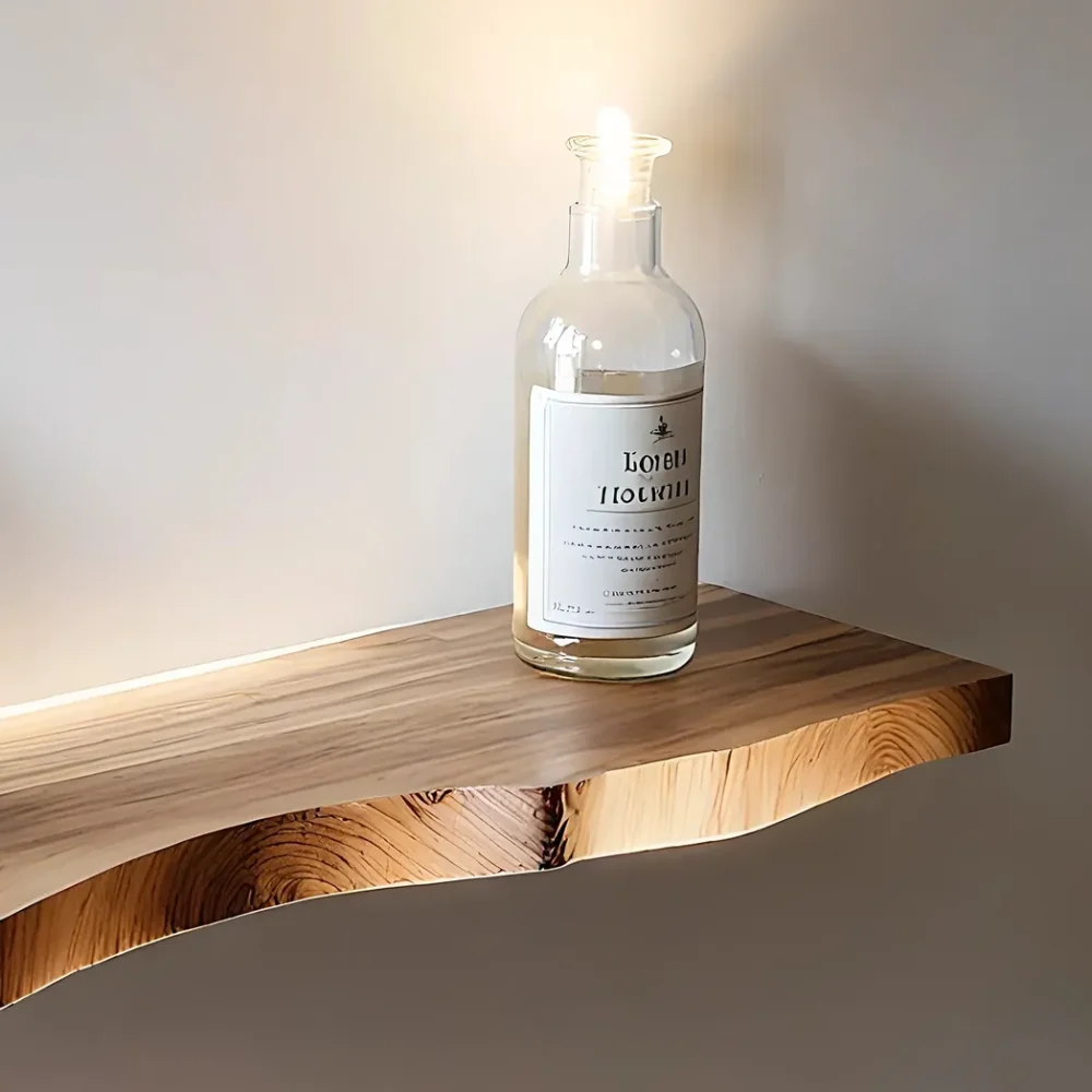 Floating wood shelf live edge wall mounted wood floating shelves for wall decor. - Image 2