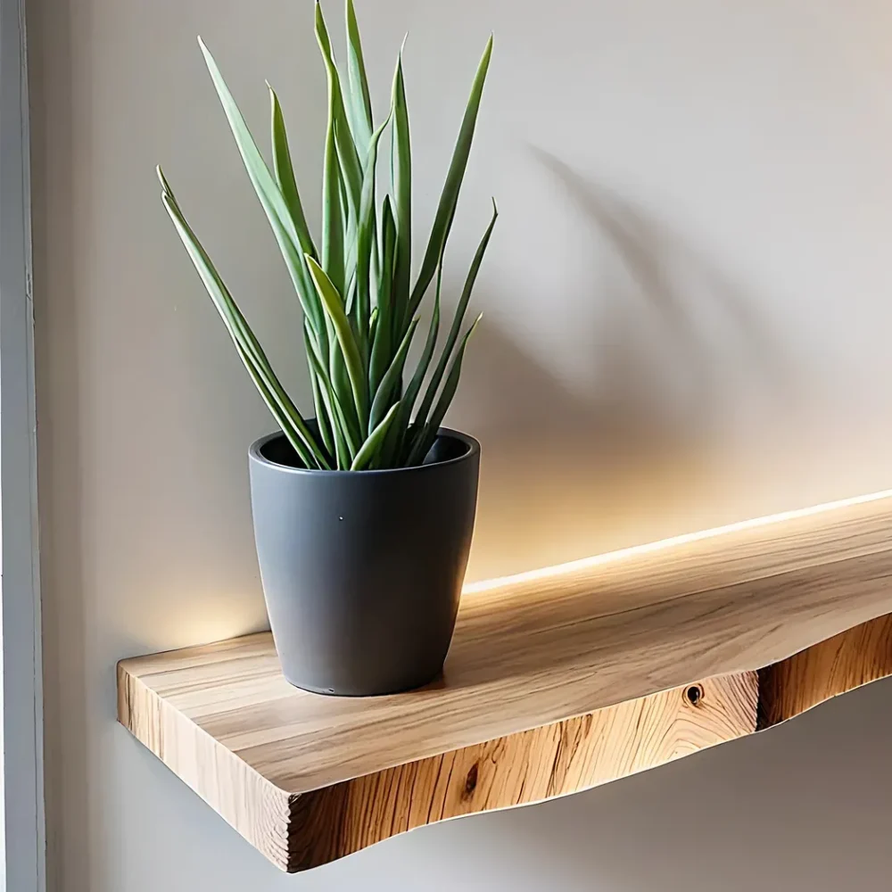 Floating wood shelf live edge wall mounted wood floating shelves for wall decor. - Image 3