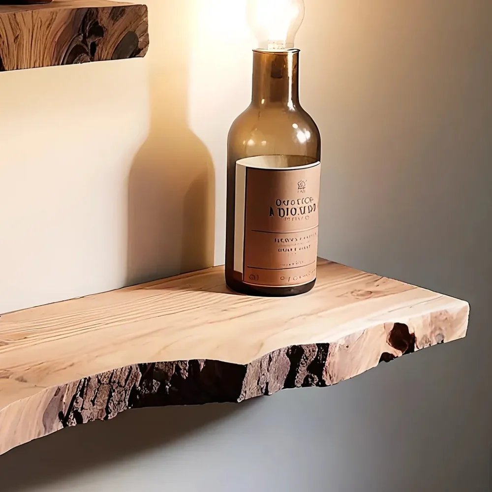 Gifts for loved ones live edge floating shelf live edge wall shelf live edge wooden bookshelf long floating shelf. - Image 4