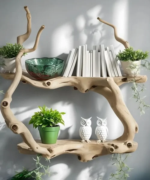 Handmade wooden bookshelf, decorative shelf